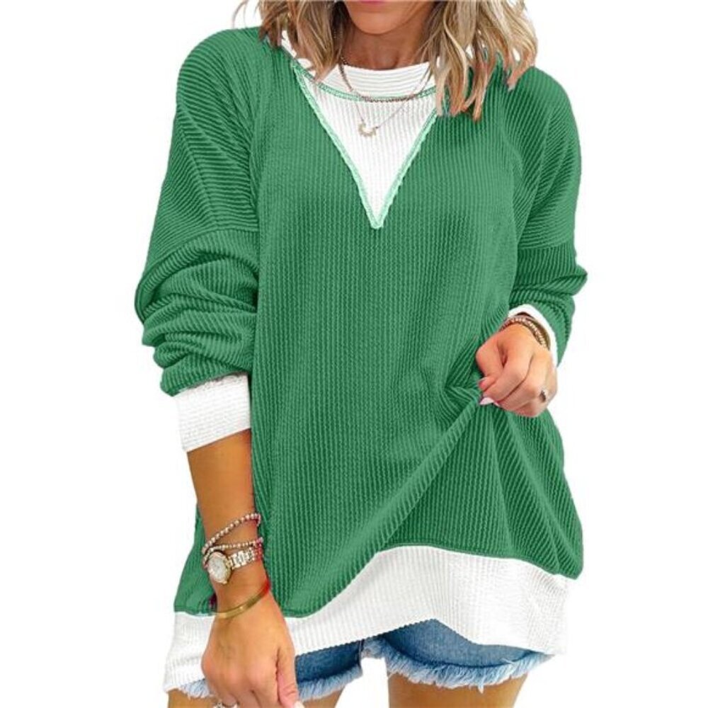 Contrast Dropped Shoulder Sweatshirt